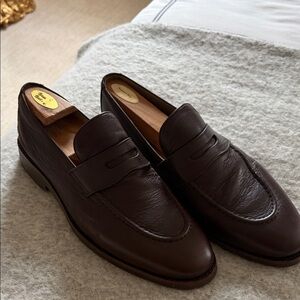 Elegant dark Brown Leather Loafers from Peter Millar